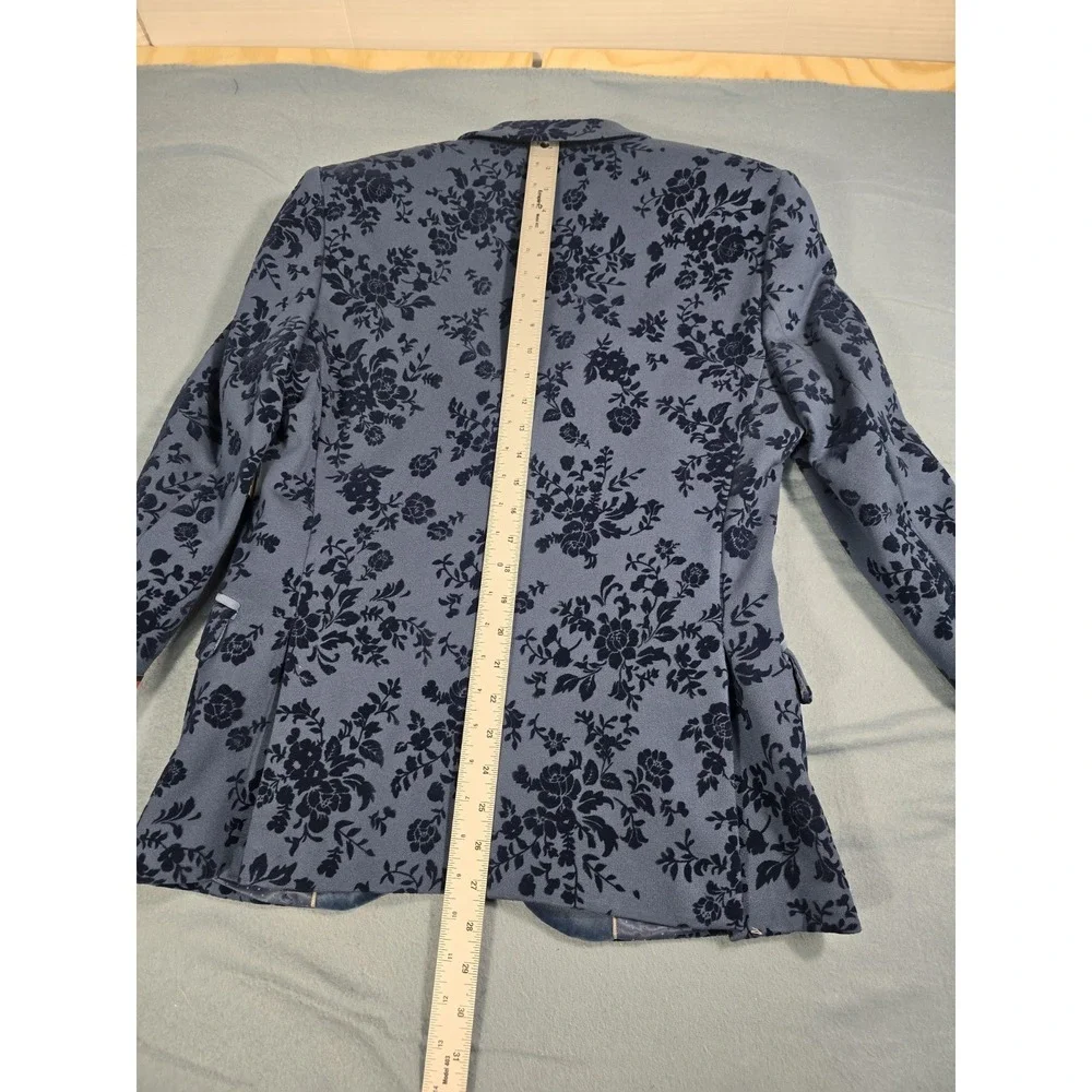 NWT J Ferrar Stretch Slim Fit Blue Floral Suit Tuxedo Evening Formal 38 REG $168